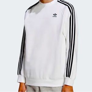 NWT Adidas Classic three strip crew neck